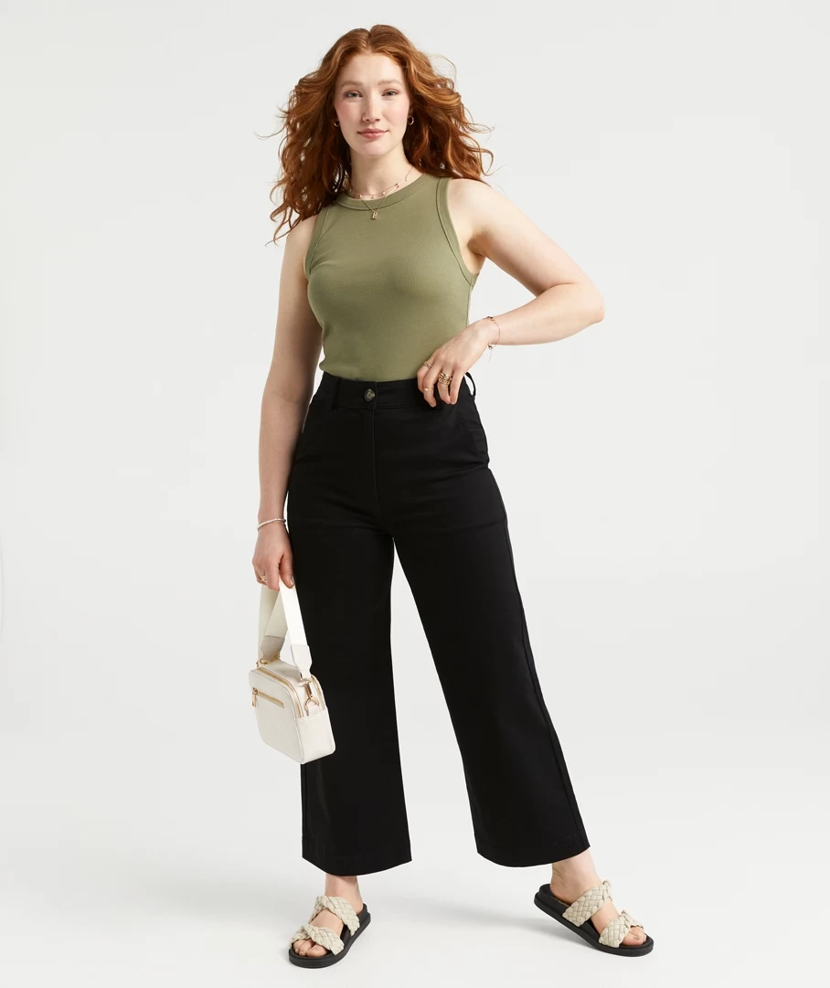 SKYLAR CROPPED WIDE LEG PANTS