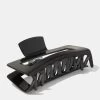 BLACK LARGE OPEN RECTANGLE HAIR CLAW