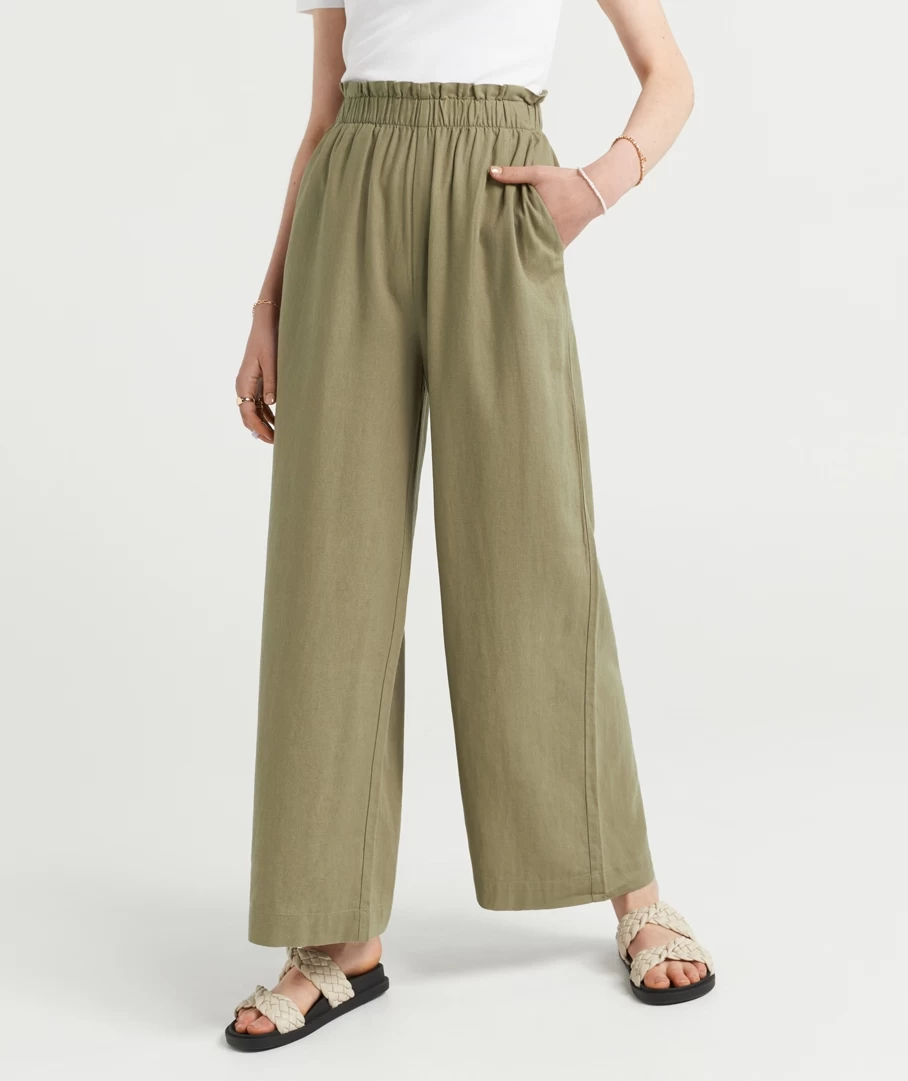 THE LINEN WIDE LEG PANTS