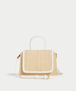 CLEO BONE STRAW CROSSBODY BAG