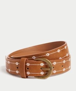 LOTTIE TAN EMBROIDERED BELT