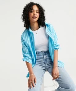 ALLY COTTON STRIPED SHIRT