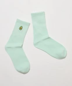 AVOCADO RIBBED CREW SOCK