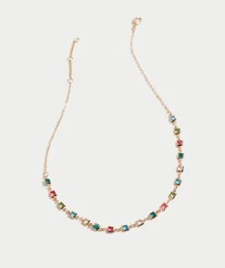 GOLD PLATED GEMSTONE NECKLACE