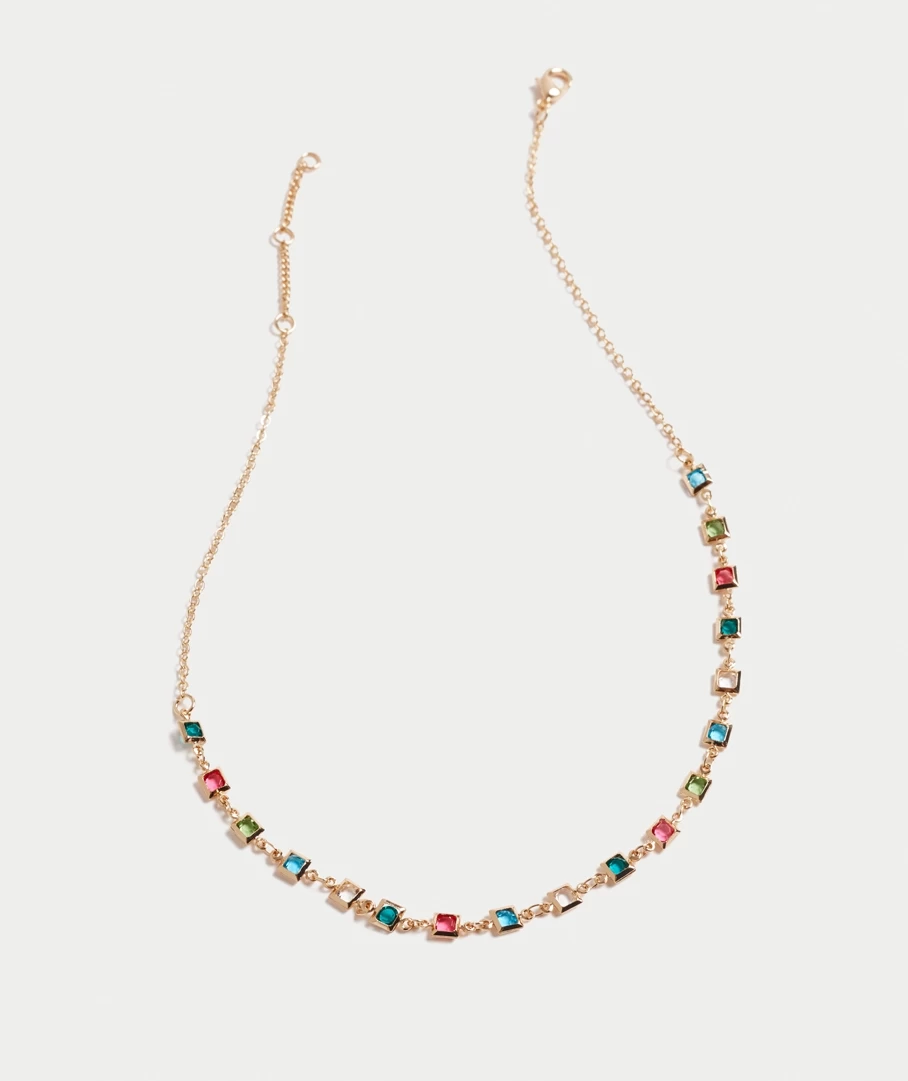 GOLD PLATED GEMSTONE NECKLACE