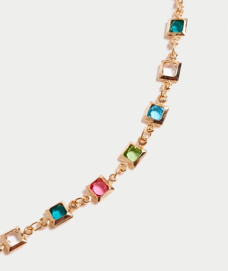 GOLD PLATED GEMSTONE NECKLACE - Image 2