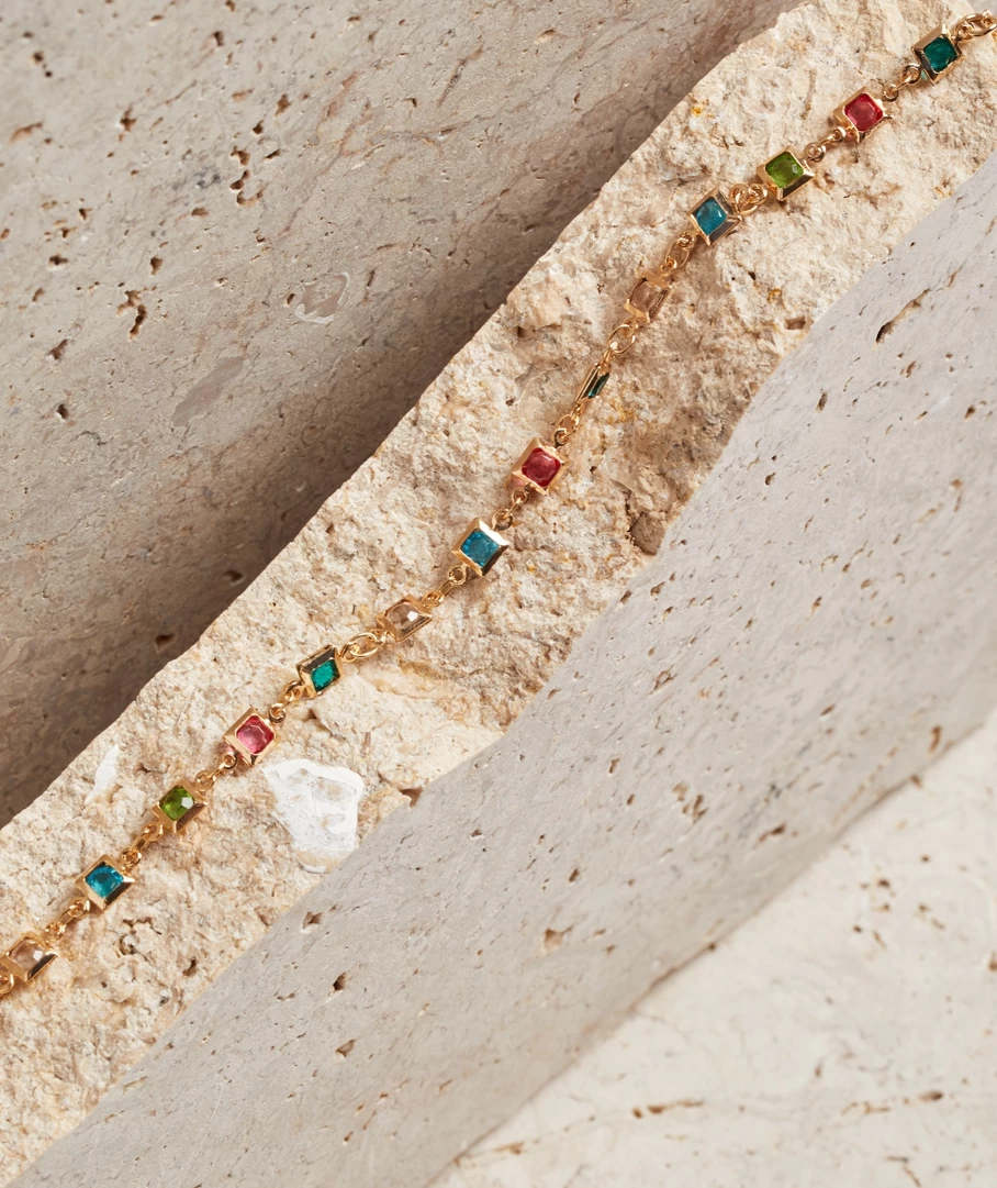 GOLD PLATED GEMSTONE NECKLACE - Image 3