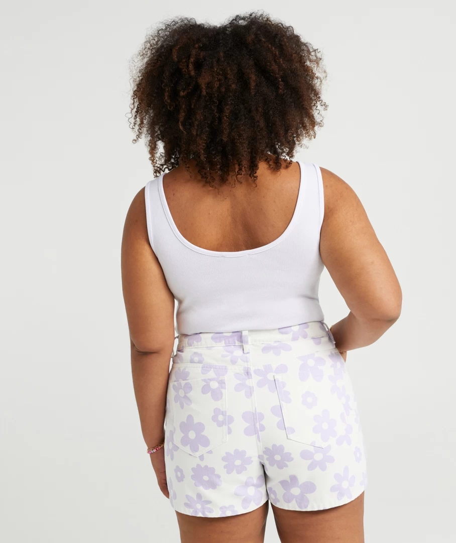 DAISY PRINTED DENIM SHORTS - Image 5