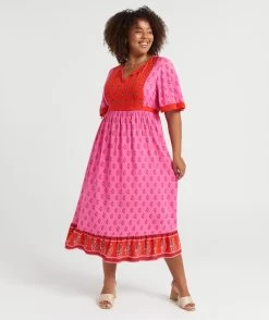 FREYA WIDE SLEEVE MIDI DRESS