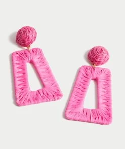 PINK TRAPEZE WRAPPED EARRINGS