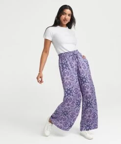 KENDRA PRINTED SATIN FULL LENGTH PANTS