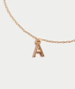 GOLD PLATED STATIONED LETTER NECKLACE