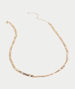 GOLD PLATED FIGARO CHAIN NECKLACE