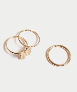 GOLD PLATED BUTTERFLY RING PACK