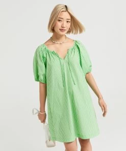 HANNA COTTON SMOCK MINI DRESS