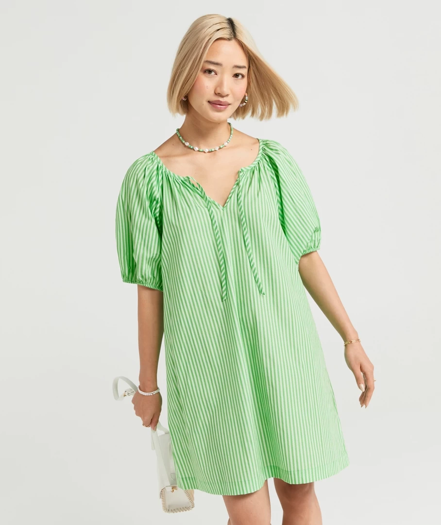 HANNA COTTON SMOCK MINI DRESS
