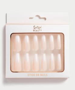 STICK ON NAILS - FADED MILKY COFFIN