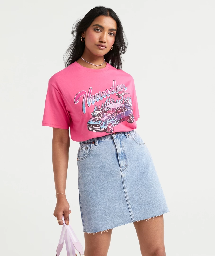 BREE HIGH WAISTED DENIM MINI SKIRT