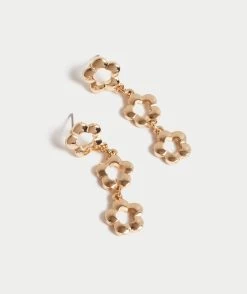 GOLD PLATED BLOOM DROP EARRINGS