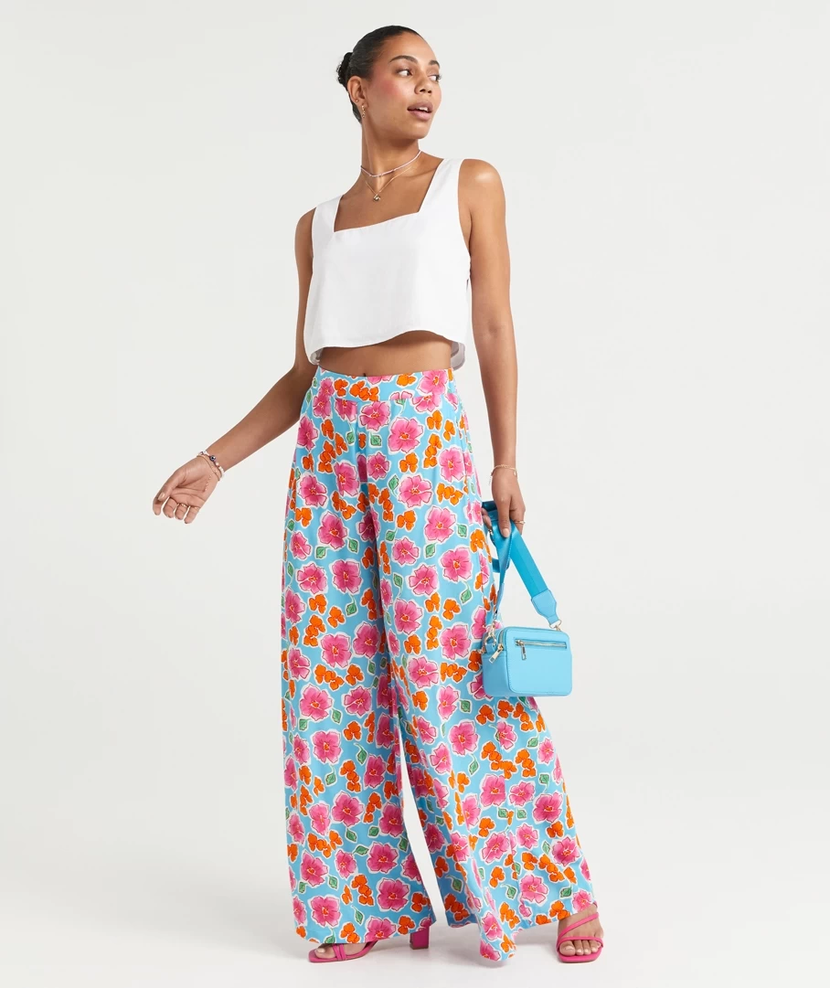 STELLA PRINTED PALAZZO PANTS