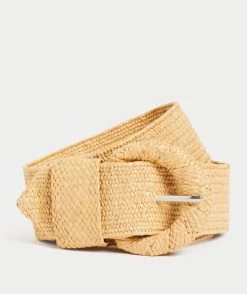 JOSIE TAN WOVEN WAIST BELT