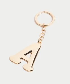 GOLD BUBBLE ALPHABET KEYRING
