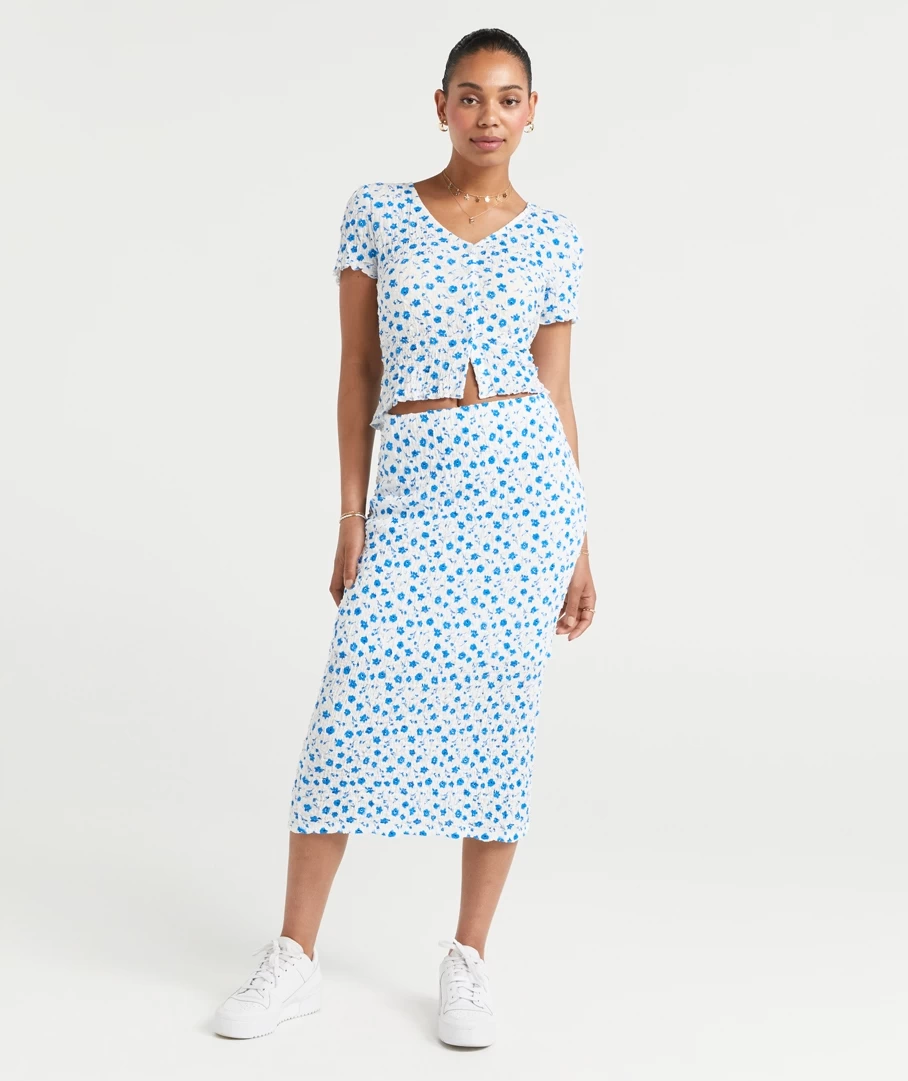 BIANCA TEXTURED MIDI SKIRT