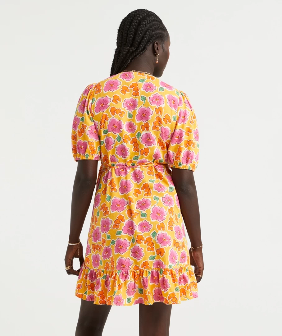 LOLA LINEN WRAP MINI DRESS - Image 3