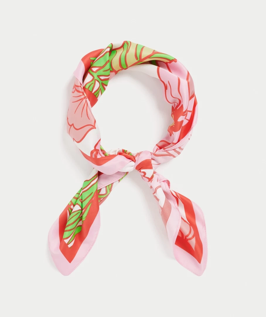 GARDEN FLORAL SATIN SCARF
