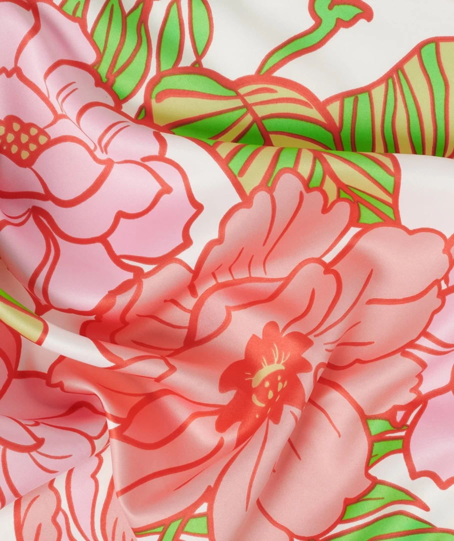 GARDEN FLORAL SATIN SCARF - Image 2
