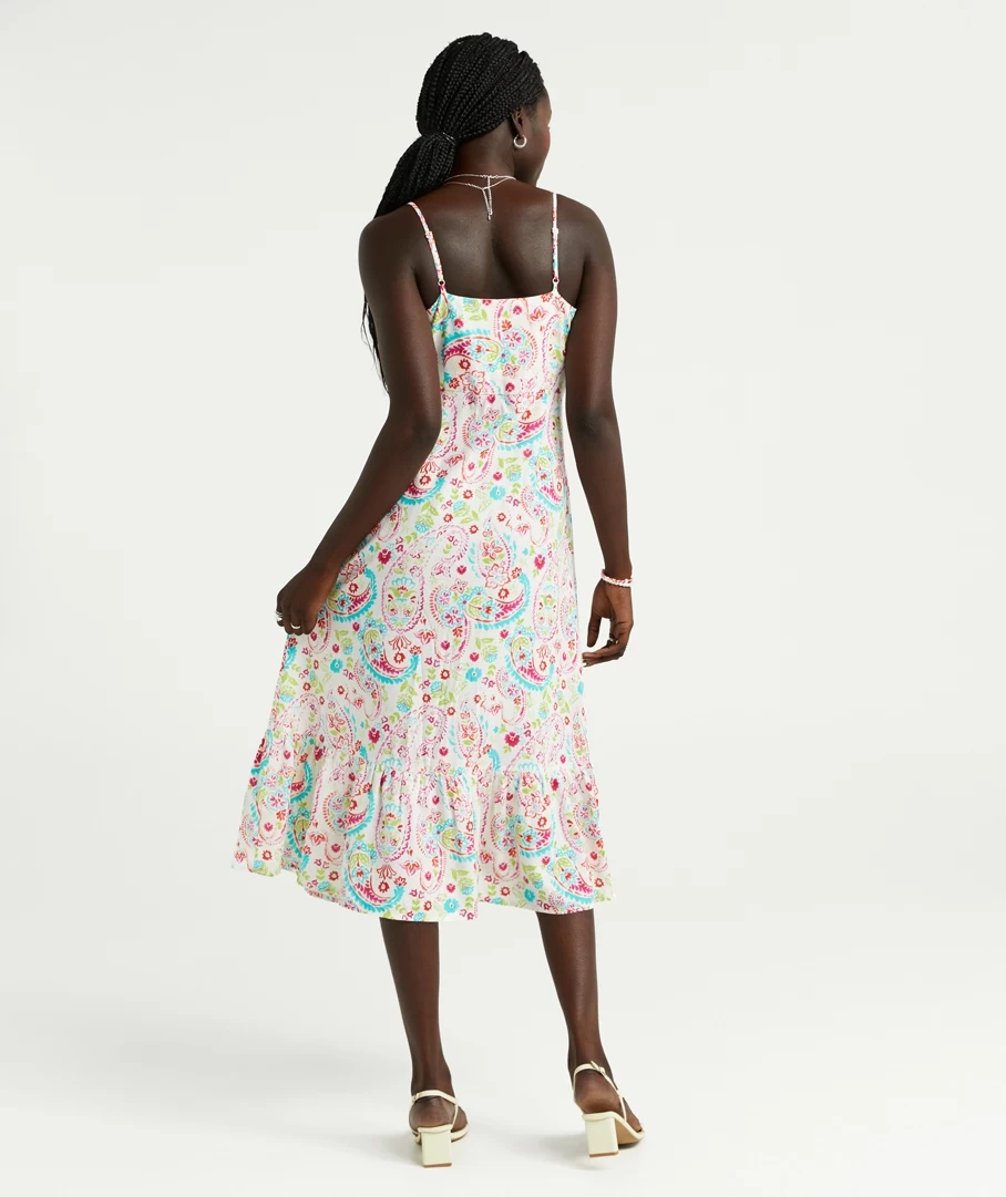 SALLY LINEN BUTTON DOWN MIDI DRESS - Image 3