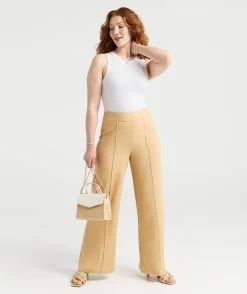 TANISHA LINEN FITTED FLARE PANTS