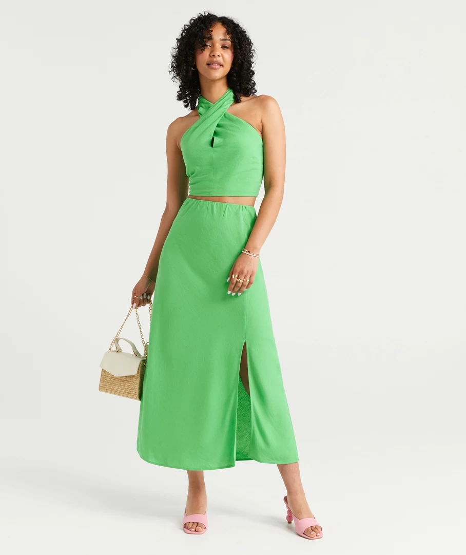 SKY LINEN HALTER TOP - Image 4