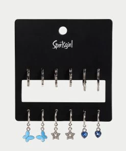 RHODIUM Y2K HOOP EARRING PACK