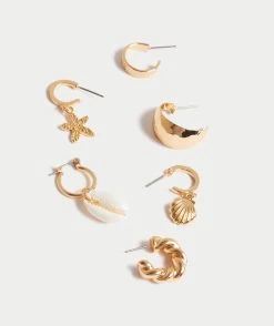 GOLD SEASIDE HOOP EARRING PACK