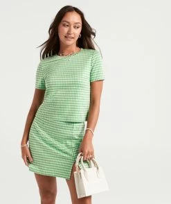 EADIE GINGHAM SHORT SLEEVE TOP