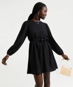 JULIAN LINEN TIE DETAIL MINI DRESS