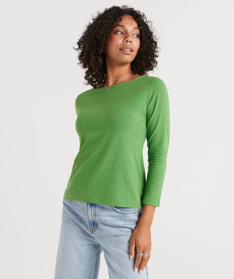 AUSTRALIAN COTTON BOATNECK LONGSLEEVE TSHIRT - Image 6