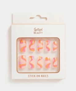 STICK ON NAILS - SQUARE SWIRLS