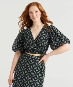 ALIYAH VOLUME SLEEVE WRAP TOP