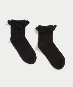 BLACK CROCHET SOCK