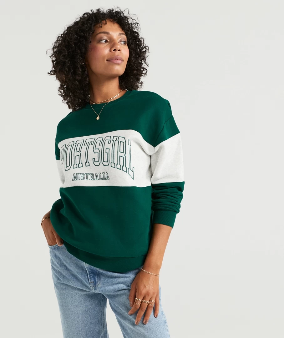 REWIND COLLEGIATE PANELLED OVERSIZED SWEAT - Image 3