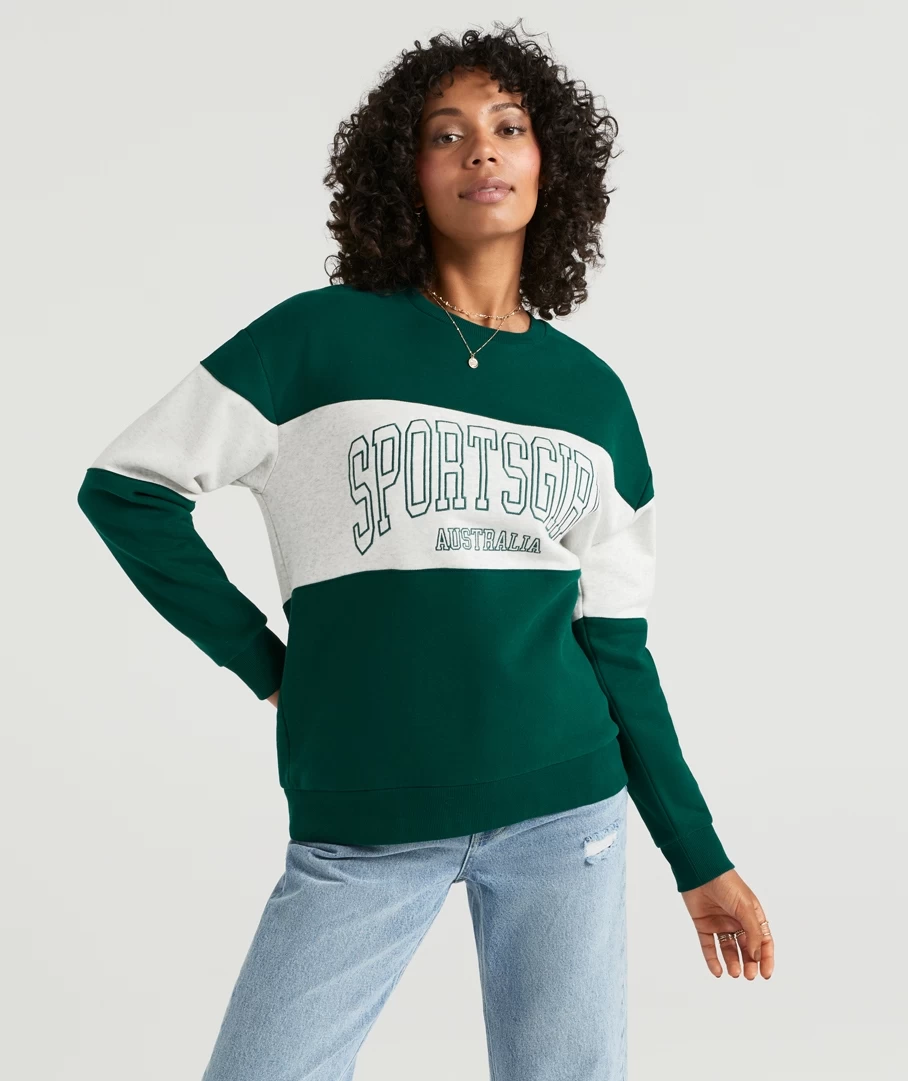 REWIND COLLEGIATE PANELLED OVERSIZED SWEAT - Image 4