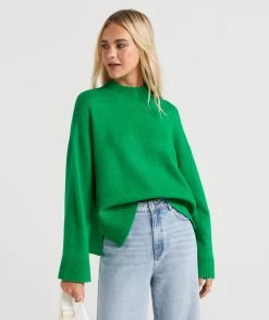 ZINA MOCK NECK KNIT SWEATER