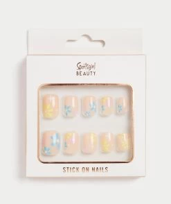 STICK ON NAILS - SQUARED FLOWERS