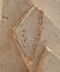 GOLD PLATED TOGGLE NECKLACE