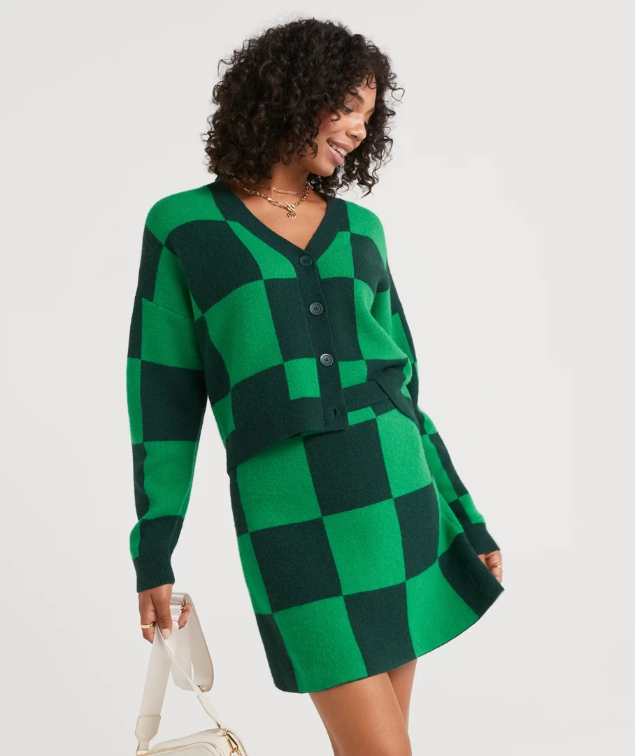 LAYLA CHECK JACQUARD MINI SKIRT CO-ORD