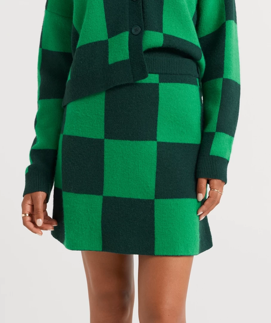 LAYLA CHECK JACQUARD MINI SKIRT CO-ORD - Image 2