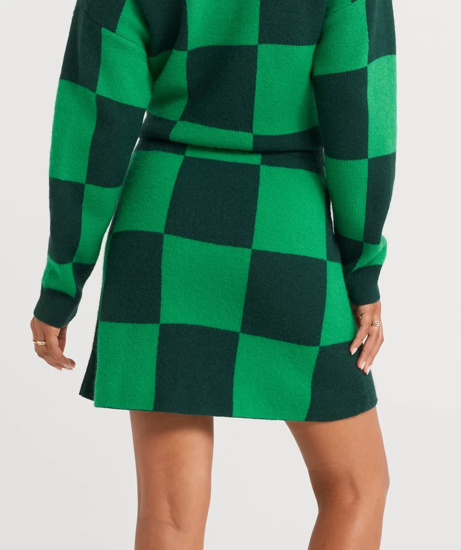 LAYLA CHECK JACQUARD MINI SKIRT CO-ORD - Image 3