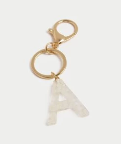 SPECKLED ACRYLIC ALPHABET KEYRING